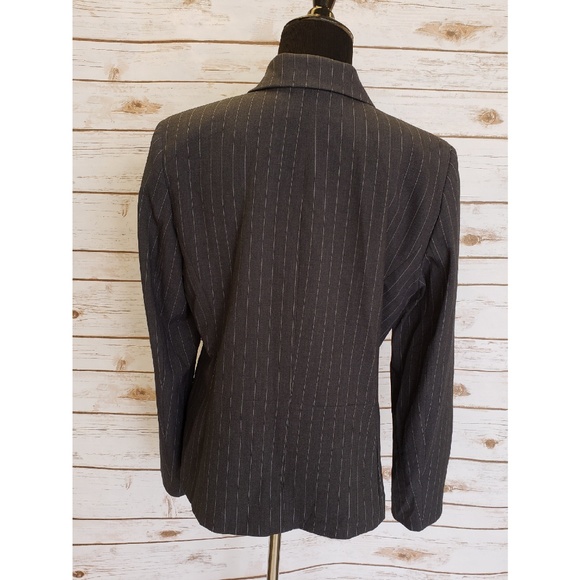 NWT- NINE WEST Gray Striped Stretch Blazer Size 10 - Picture 2 of 5